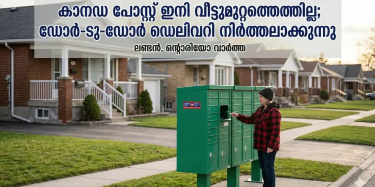 കാനഡ പോസ്റ്റ് ഇനി വീട്ടുമുറ്റത്തെത്തില്ല; ഡോർ-ടു-ഡോർ ഡെലിവറി നിർത്തലാക്കുന്നു